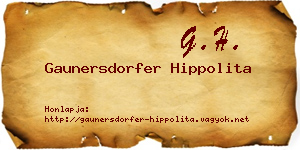 Gaunersdorfer Hippolita névjegykártya